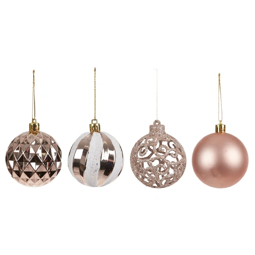 Pk 16 Assorted Pink Baubles