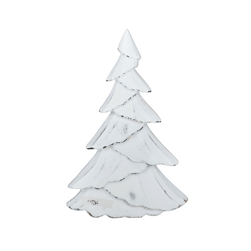 Xmas Tree Wood 16x24cm White