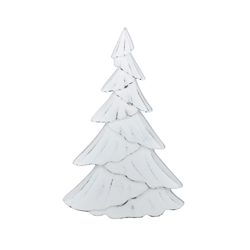 Xmas Tree Wood 22x34cm White..