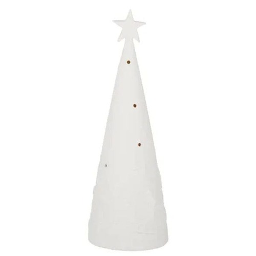 Embossed Tree Porcelain 10x28cm White..