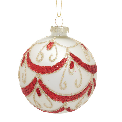 Cream with Red Pattern