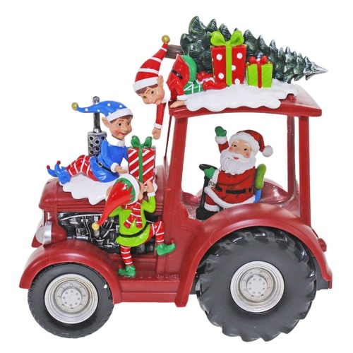 Santa & Elves on Tractor..