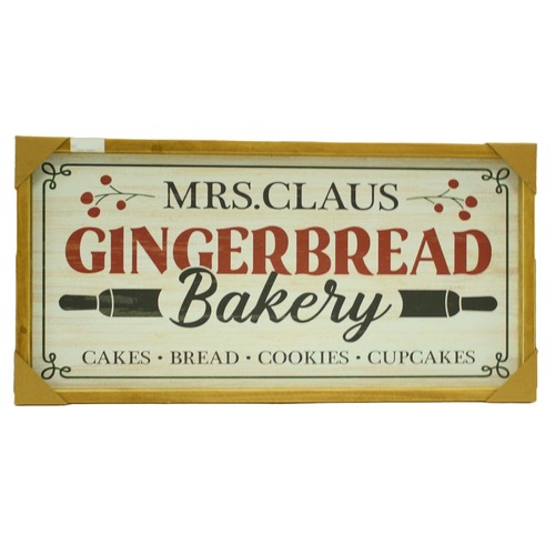 Mrs Claus Gingerbread Sign Wooden..